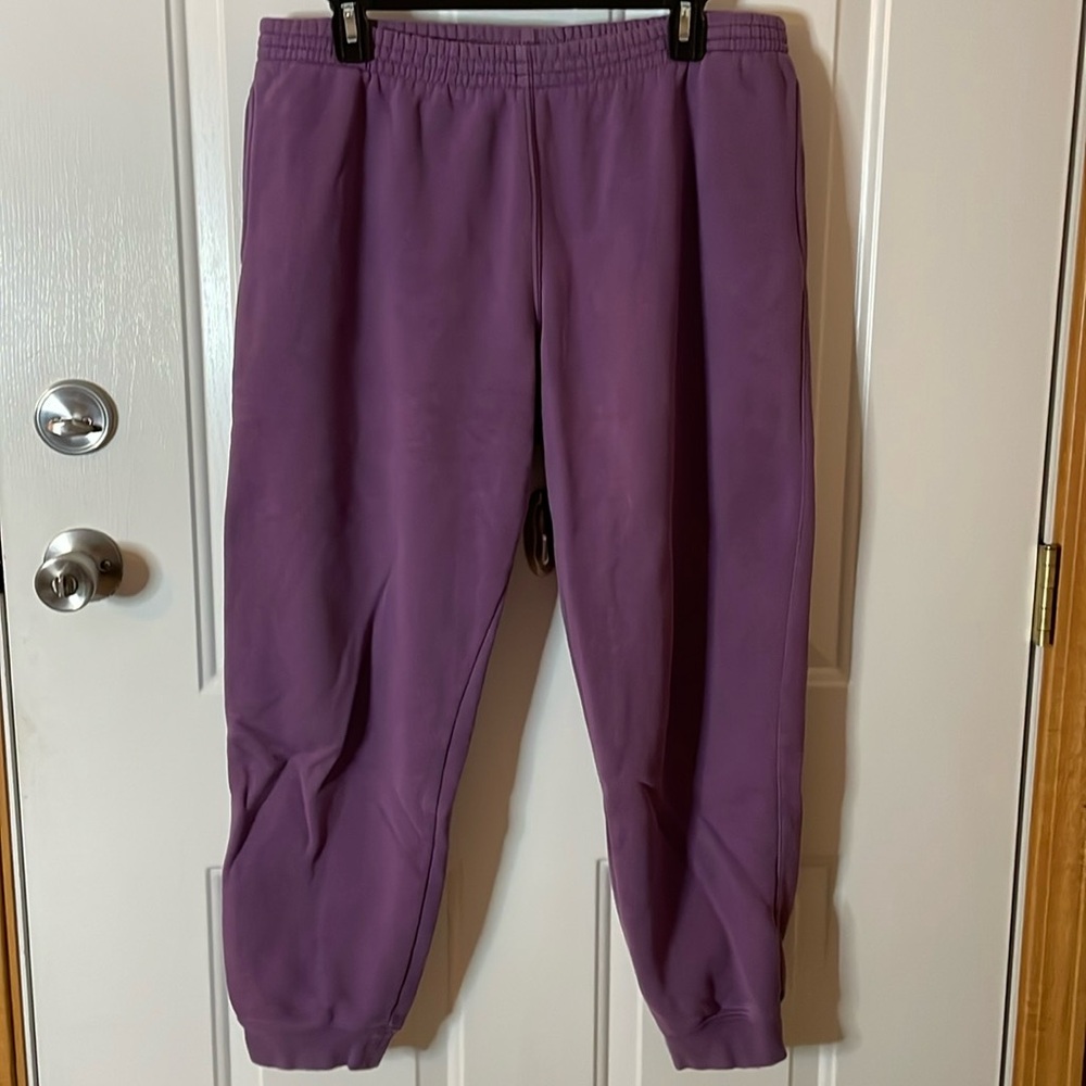 SJB Active cotton/polyester two pocket sweatpants, Purple, Size Petite L